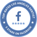 Top rated Los Angeles dentist on Facebook badge