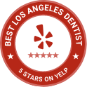 Top rated Los Angeles dentist on Yelp logo
