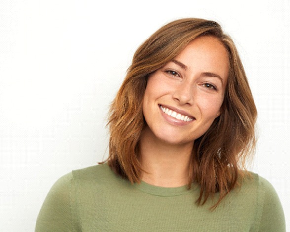 woman smiling with veneers in Pacoima