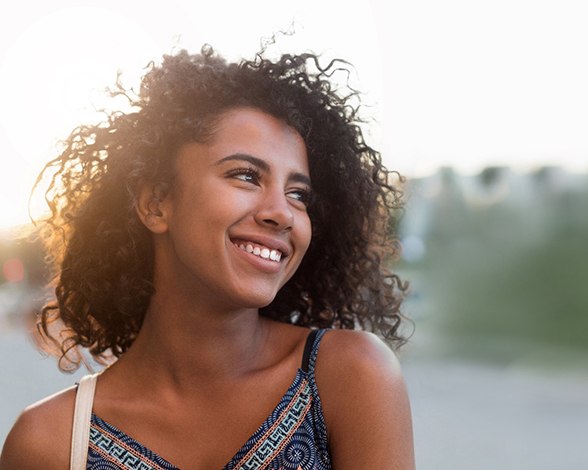 Bearded man receiving in-office teeth whitening in Pacoima, CA